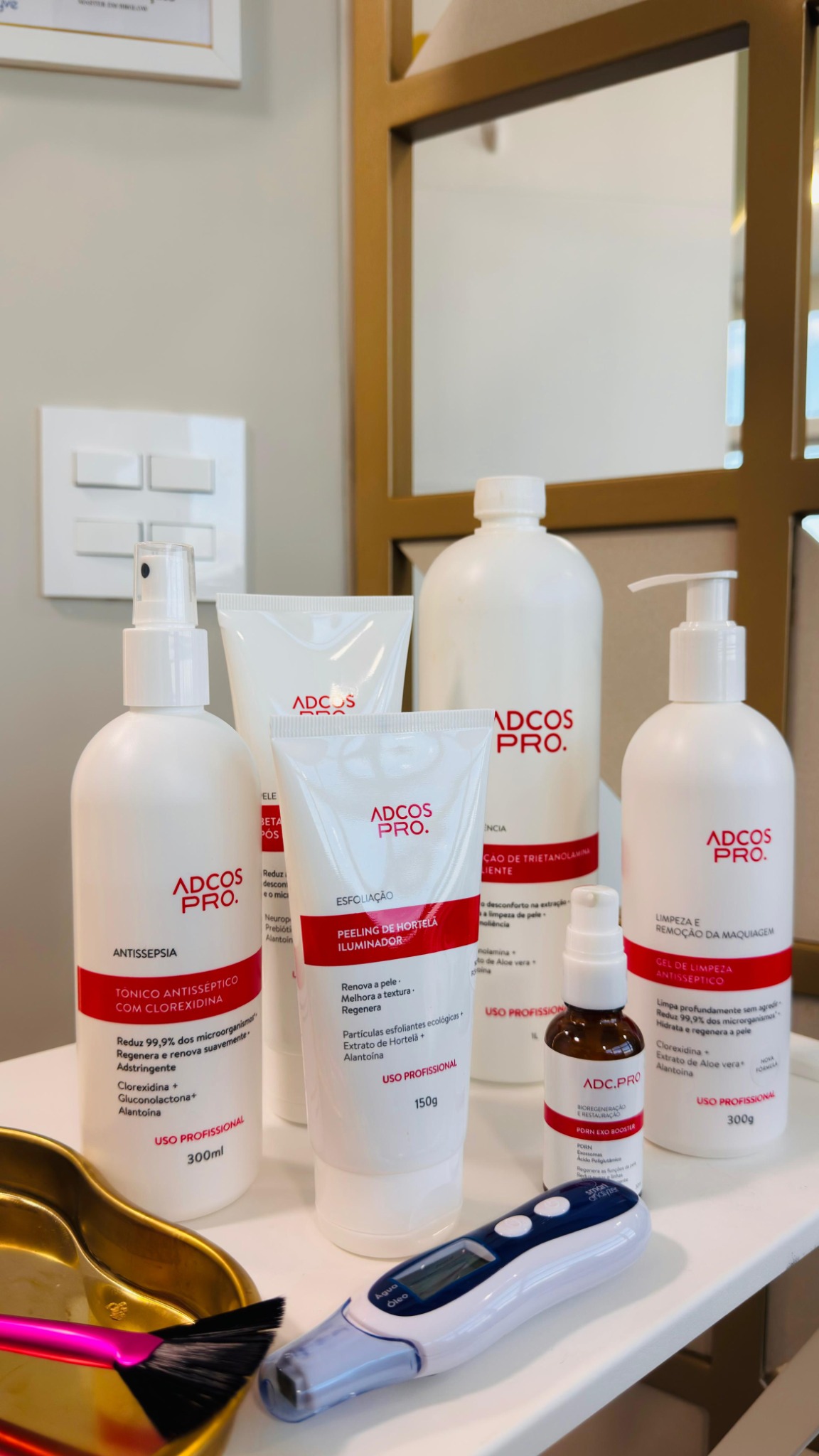 Produtos profissionais utilizados na clínica